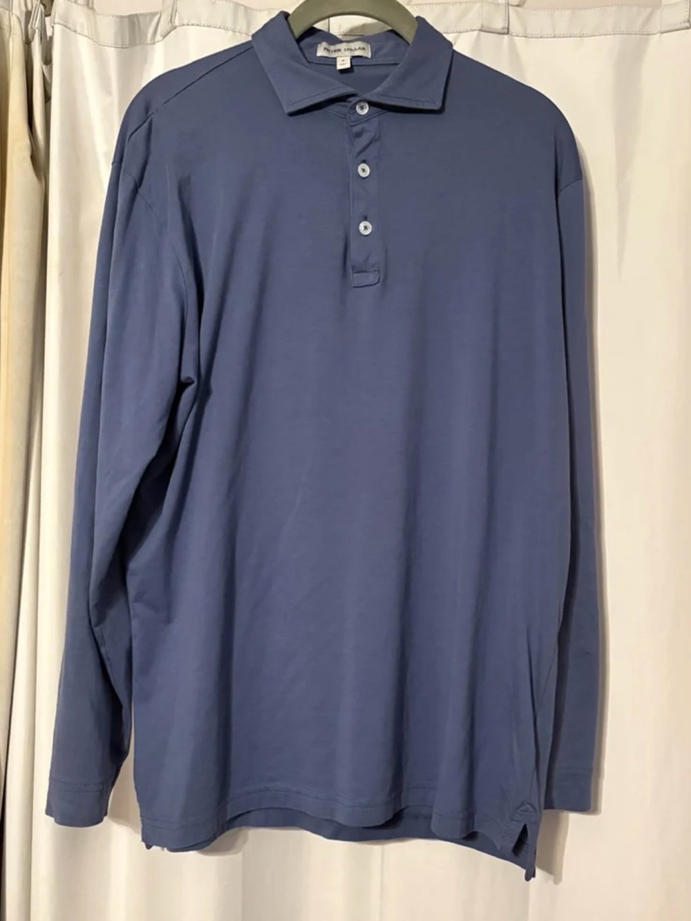 Men’s Peter millar slate blue long sleeve polo